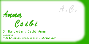 anna csibi business card